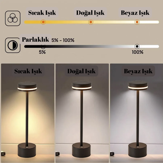 Minimalist Tarzda Masa Lambası - Üç Ayarlı Lamba