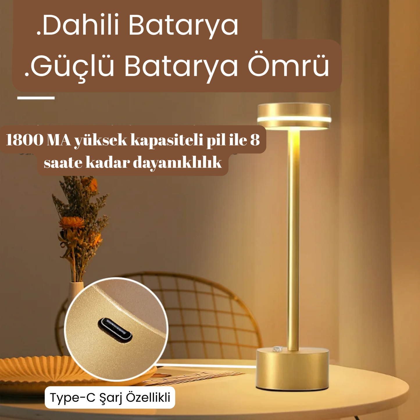 Minimalist Tarzda Masa Lambası - Üç Ayarlı Lamba