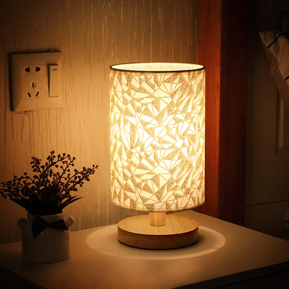 Dekoratif Ahşap LED Komodin Lambası – Yatak Odası Işığı